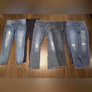 5 Pairs of Rock & Republic stretchy Jeans sz 16 slimming denim rx skinny bootcut